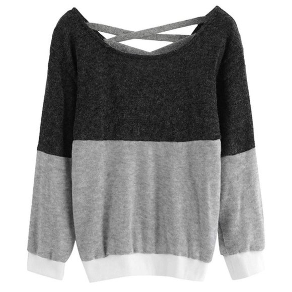 Sweaters - NWT Cross Back Colorblock Cozy Oversized Sweater